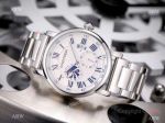 Copy Cartier Rotonde De Stainless Steel White Dial 42mm Watch